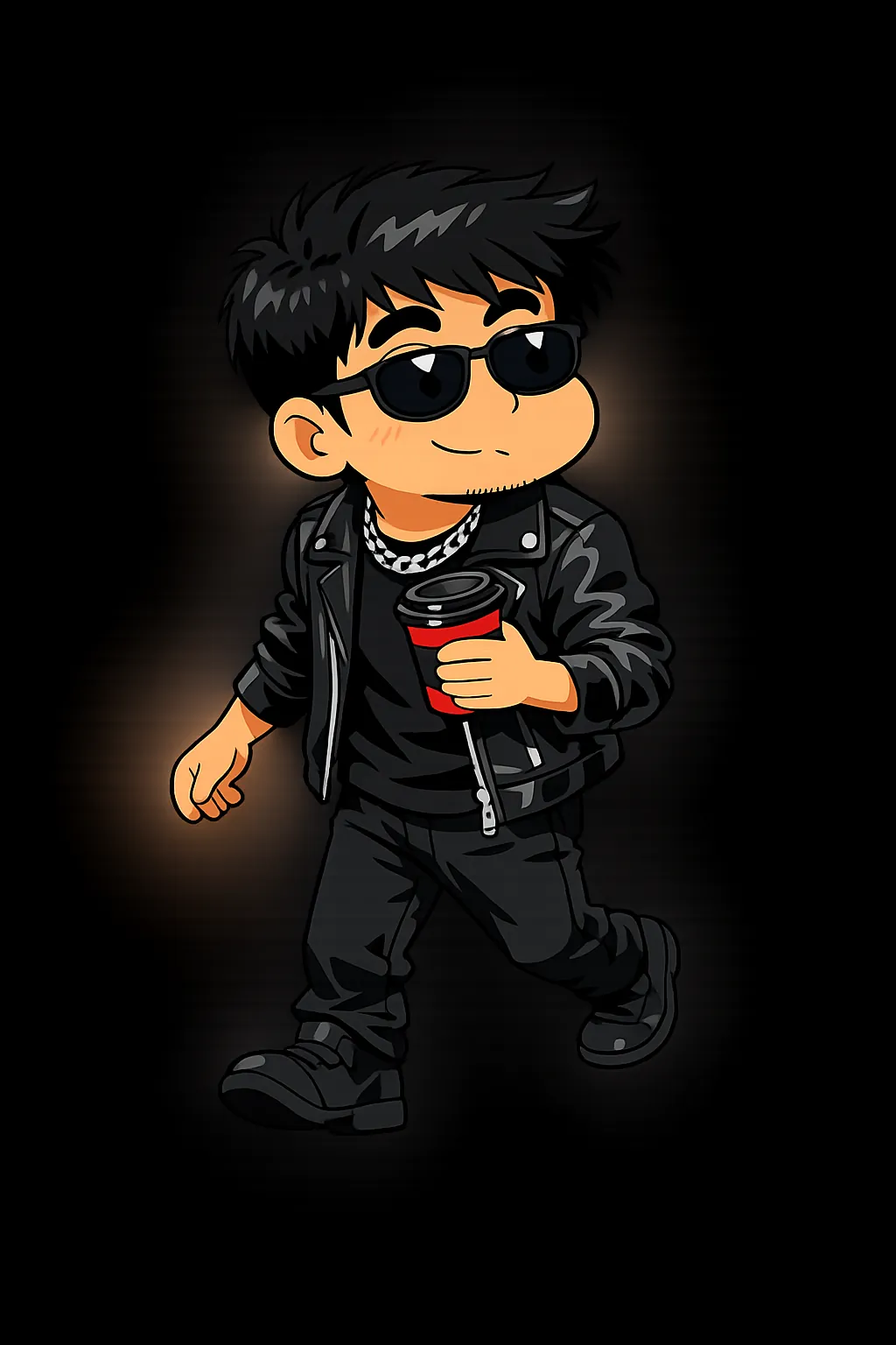 Shin chan style cartoon, anime character illustration, cute chibi design, Japanese cartoon art